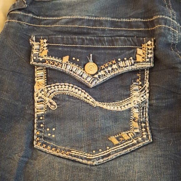 Short & Sexy Series 31 Women's Jean Shorts with Distressed Details & Embroidery - Picture 6 of 9